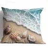 Beach Wave & Shells Pillow CoverSuitable for Sofa Car Bedroom Decorative Cushion Cover Pillow Cover