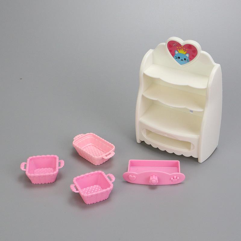 Miniature Dollhouse Storage Cabinet with 3D Features - Internet Celebrity Pretend Play Toy