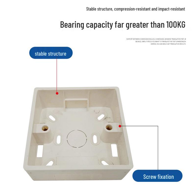 86 Bottom Surface Mount PVC Junction Box - Thickened, Flame Retardant Wiring Box