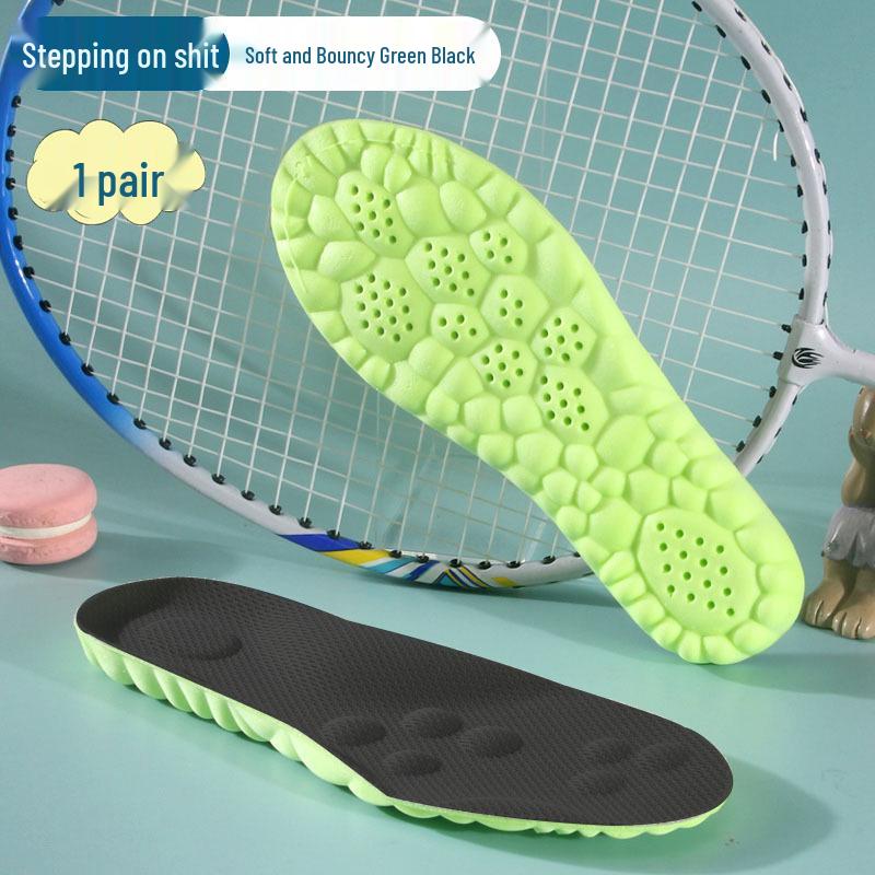 

Soft Sole PU Kids Insoles: Breathable, Sweat-Absorbing, Cuttable for Boys, Girls & Babies 31-32 чёрный/зелёный