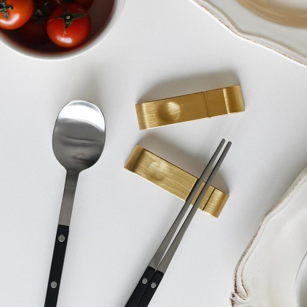 

Domestic all-stainless steel spoon rest gold 1P