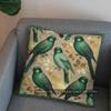 2D Elegant Green Birds Patterned Pillow Cover Pattern Cushion Cover Suitable For Sofa Bedroom Car Pillow Cover