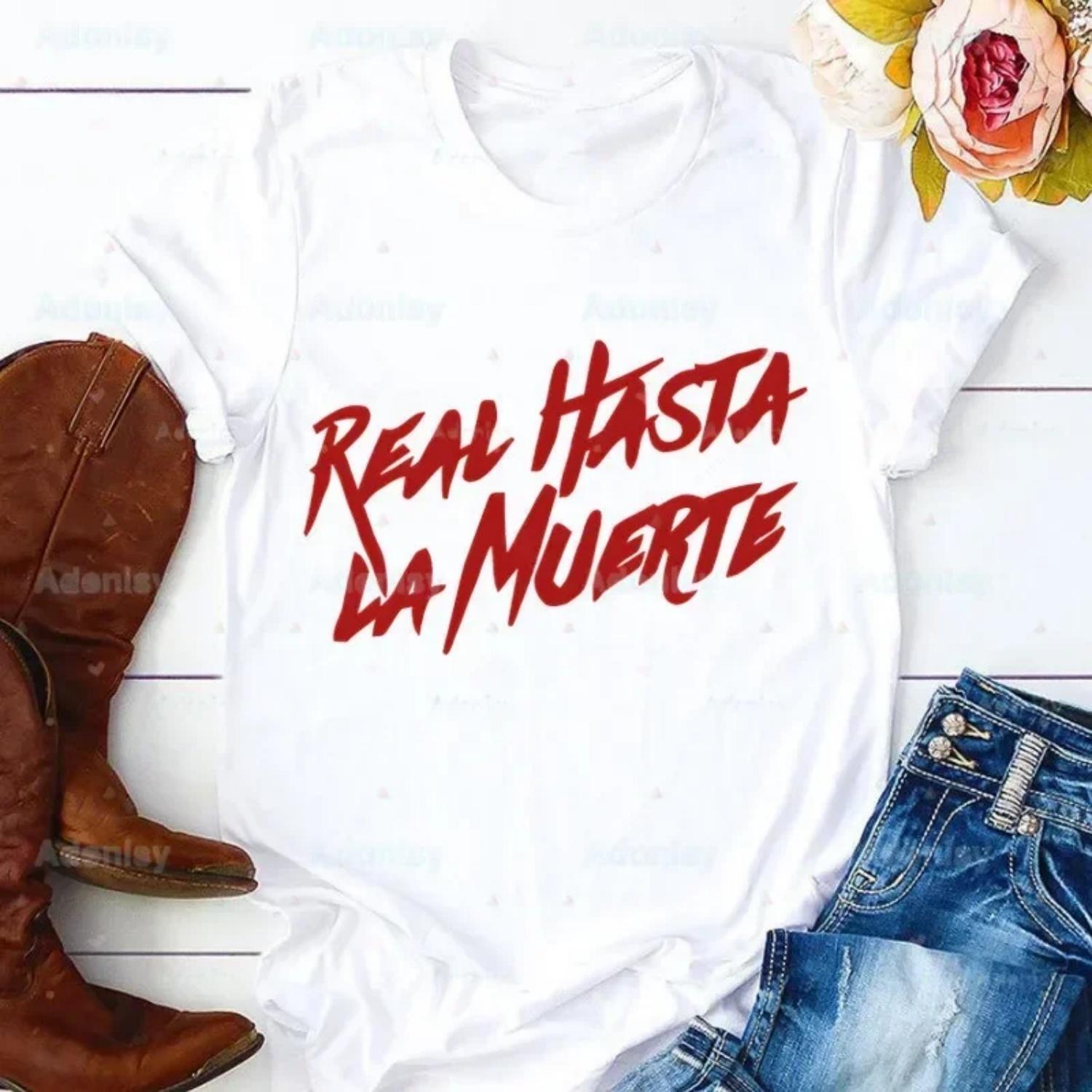 

AA Anuel Vintage Anuel Women Tshirt Harajuku Print T shirt Funny Female Hasta La Muerte T-shirt Casual Fashion Aesthetic Tshirt XXXXXL білий