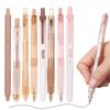 Six-piece Set of Push-button Neutral Pens for Students, Large-capacity Office Signature Pens, Brush Pens for Problem-solving