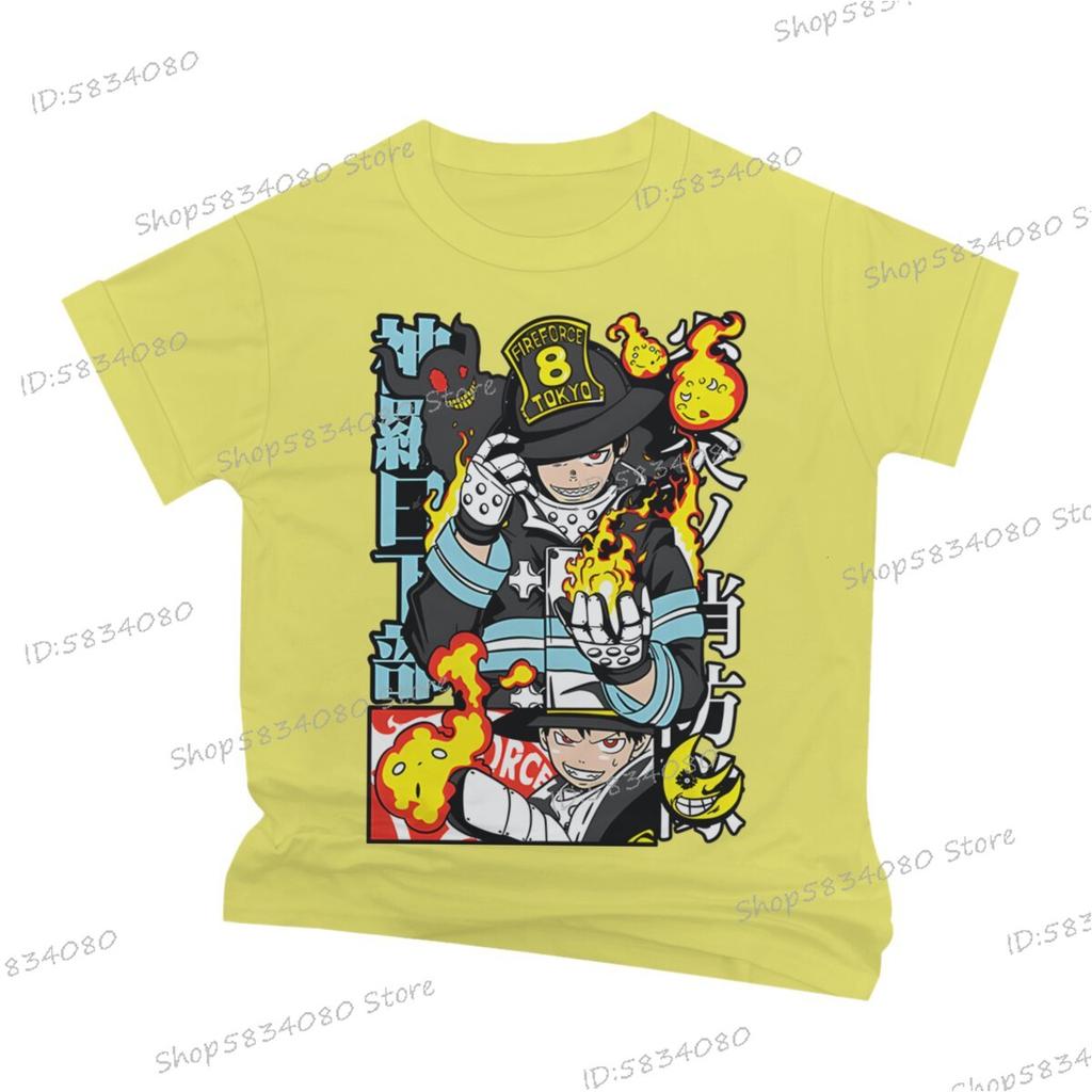 Fire Force Print Unisex Fashion Casual Tshirt Unisex Street Graphic Anime Tee Fire Force Classic Vintage T Shirts Anime Apparel