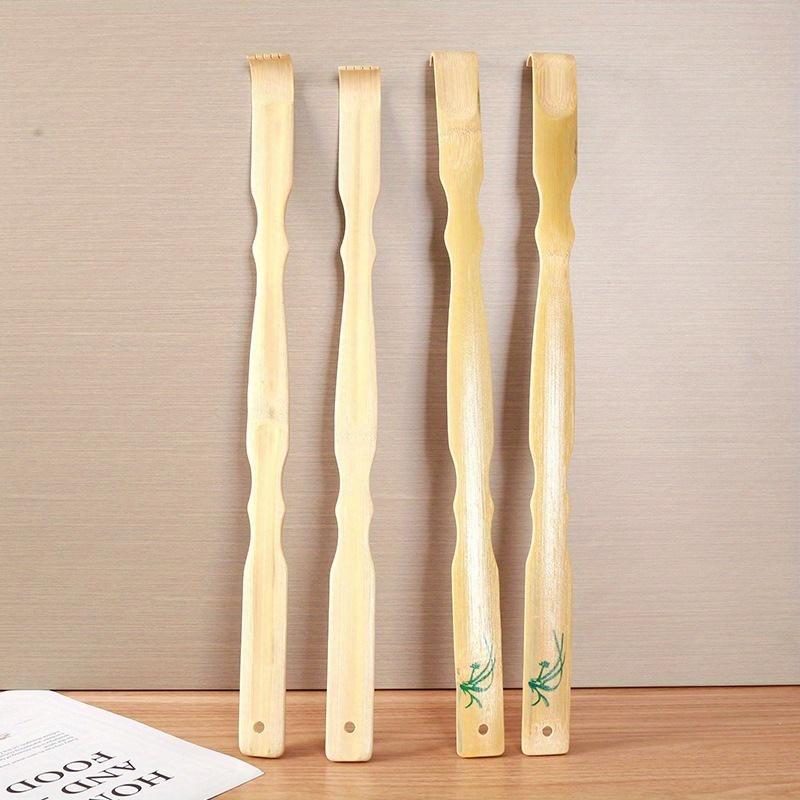 2pcs Back Scratcher, Scratcher for Men Women Gift, Curved Long Handle Bamboo Back Scratcher, Ideal Massage Gifts for Mom and Dad