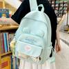High-value ins wind school bag, junior high school girls, Japanese transparent pain bag, large-capacity backpack, student backpack.