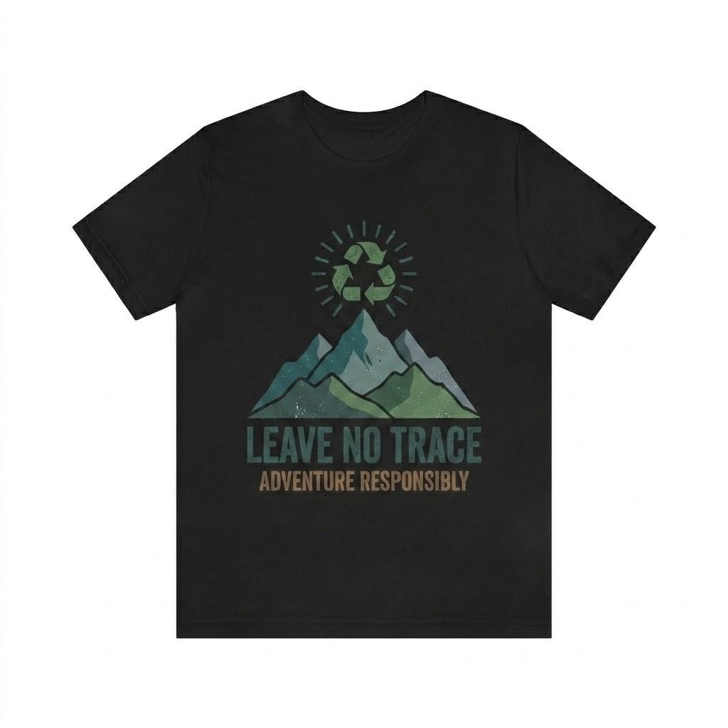 Leave No Trace T-Shirt Adventure Responsibly Mountain Hiking Eco-Friendly Tee Unisex T-Shirt XL