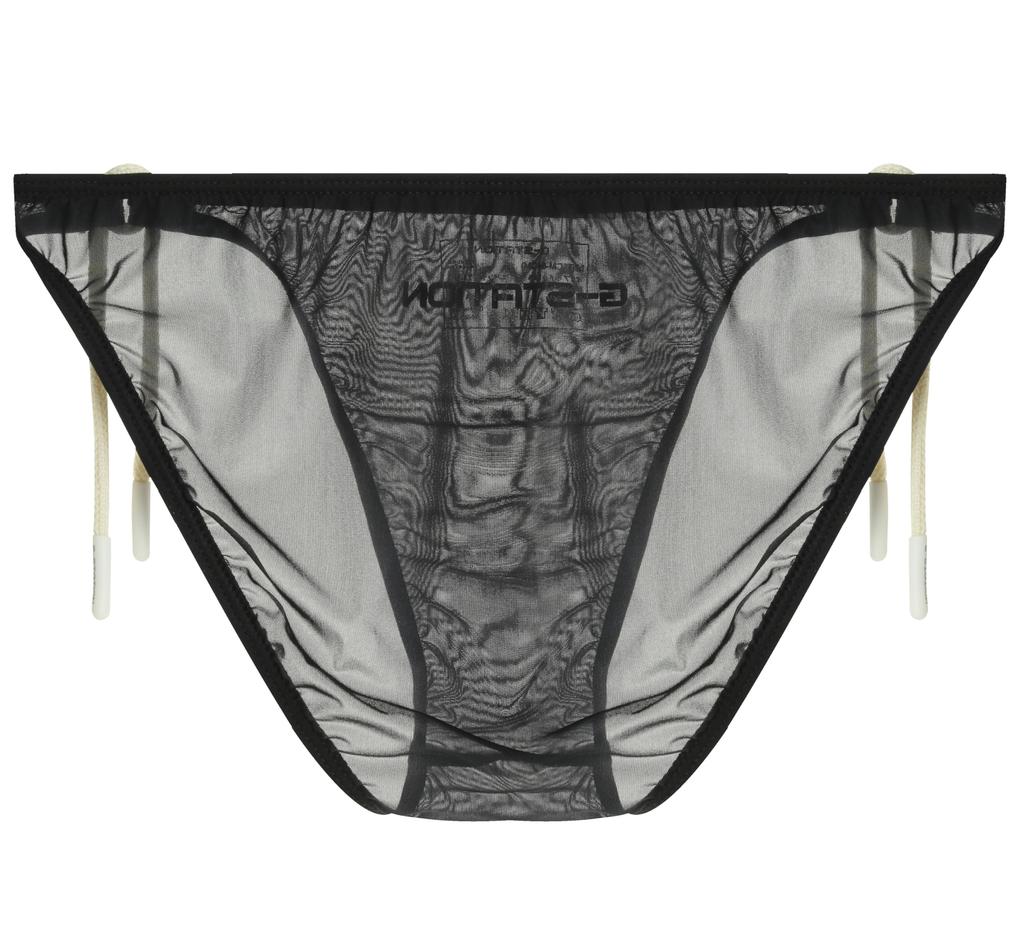 L Black STC String Panties Swimsuit Sheer Bikini Sexy Swimwear [G-Station] See-Through Men's
