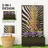 Metal Garden Bed for Garden with Trellis, Wall Mounted or Freestanding Raised Planter with Privacy Screen