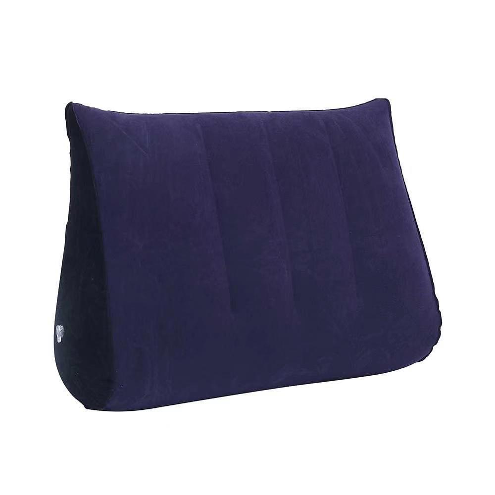 Inflatable Flocked PVC Triangle Pillow Outdoor Portable Cushion for Back Support.