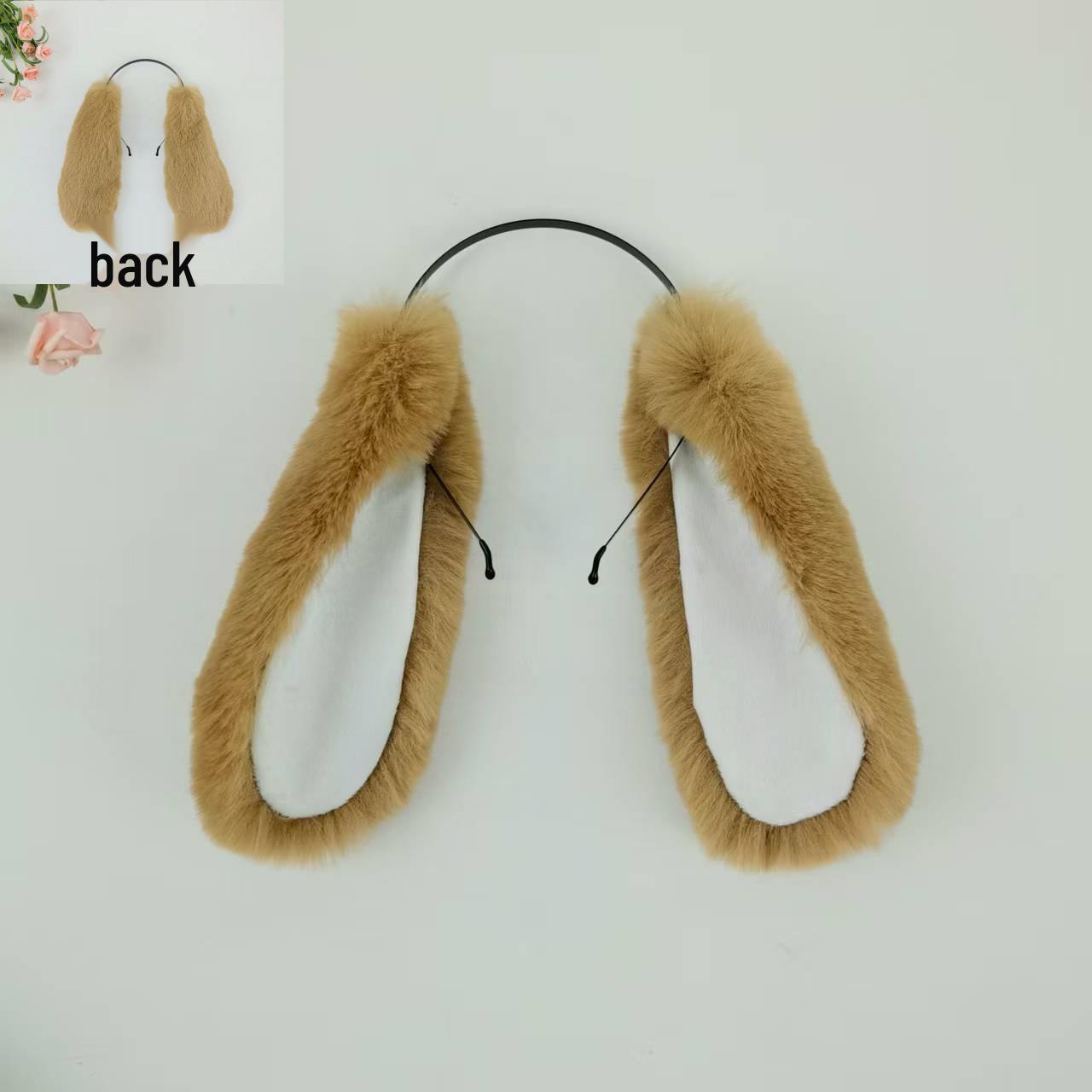 Droopy Eared Rabbit & Dog Cosplay Plush Headband белый/коричневый
