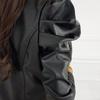 Spring and Autumn Women's Fashion PU Leather Pleated Suit Jacket