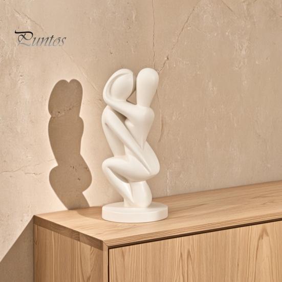 Balanced Weight Ornament 3D Printed Hugging Couple Sculpture, Abstract Embrace Figurine with Smooth Curves, Minimalist Statue Stain Resistant Material