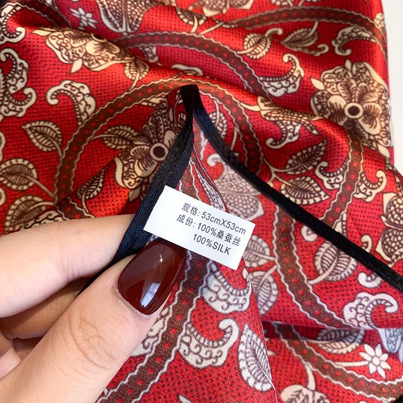 Real Silk Scarf Women Square Neck Tie Wrist Shawls Wraps Ladies Foulard Scarves Pashmina Female Hijab Bandana Bufanda