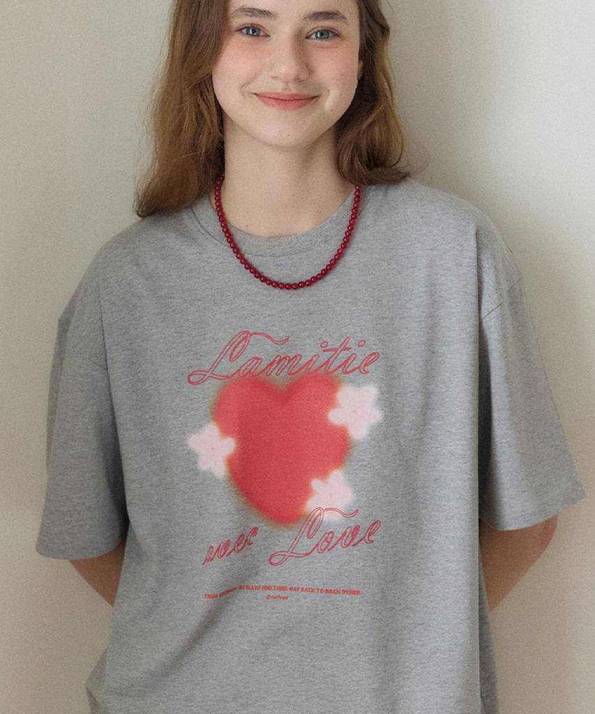 OURHOPE Love Bloom T-Shirt - Melange Gray