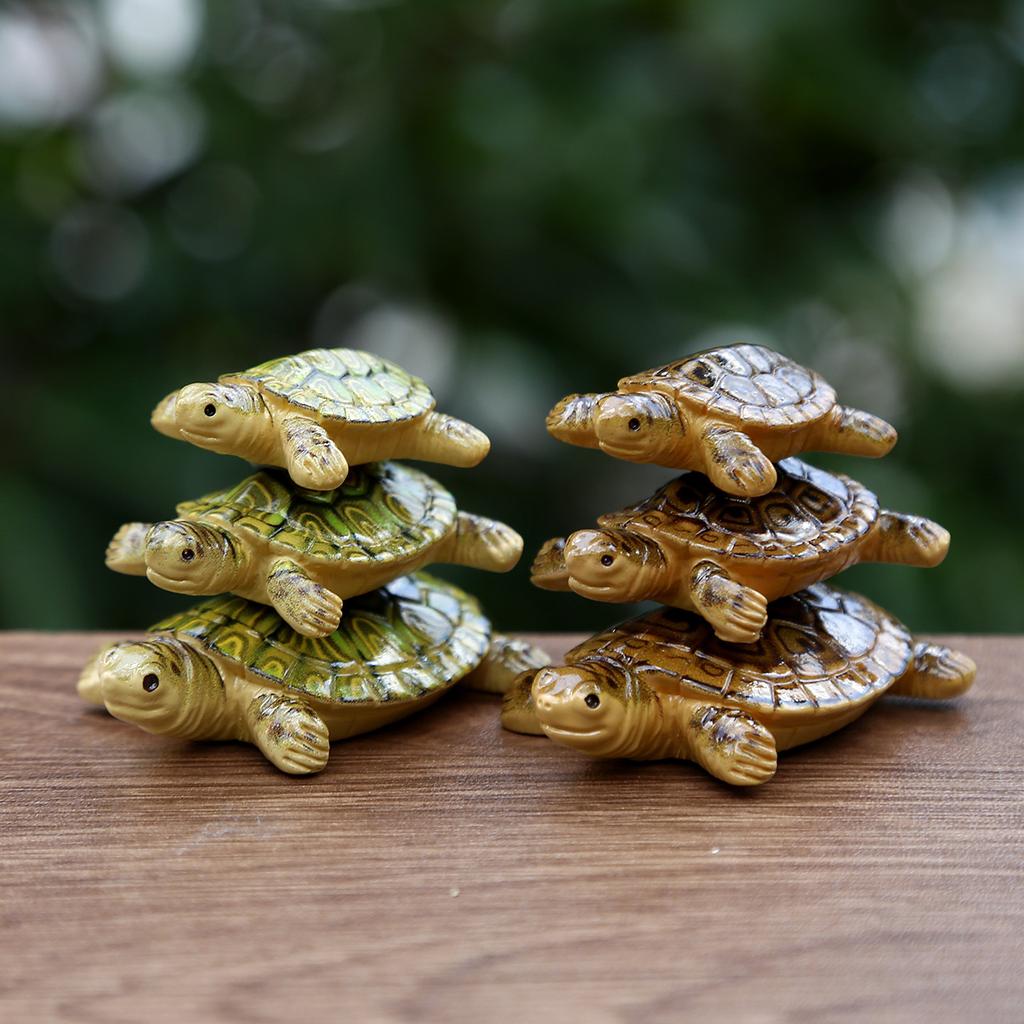 5 Pièces Nouvelle Tortue Miniature Réaliste Simulation Poupée Modèle Créatif Rétro Micro-paysage DIY Succulente Aquascaping Décor Ornements