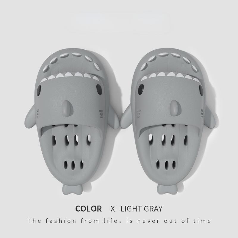 

Парные тапочки с полой акулой на толстой подошве, Нескользящие непромокаемые тапочки для ванной комнаты, уличные домашние тапочки Tide 46-47 серый