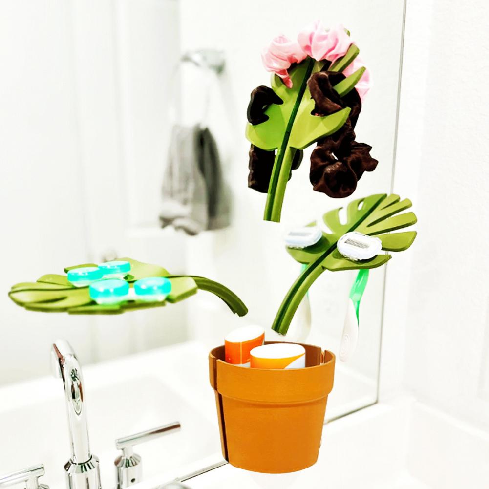 Toothbrush Holder Drill-free Multipurpose Wall-Mounted Jewelry Bracelet Holder Compact Space-saving Watch Wallet Holder