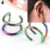 Stainless Steel 2-Row Fake Cartilage Ear Nose Lip Cuff Clip On Earrings Gift ADM