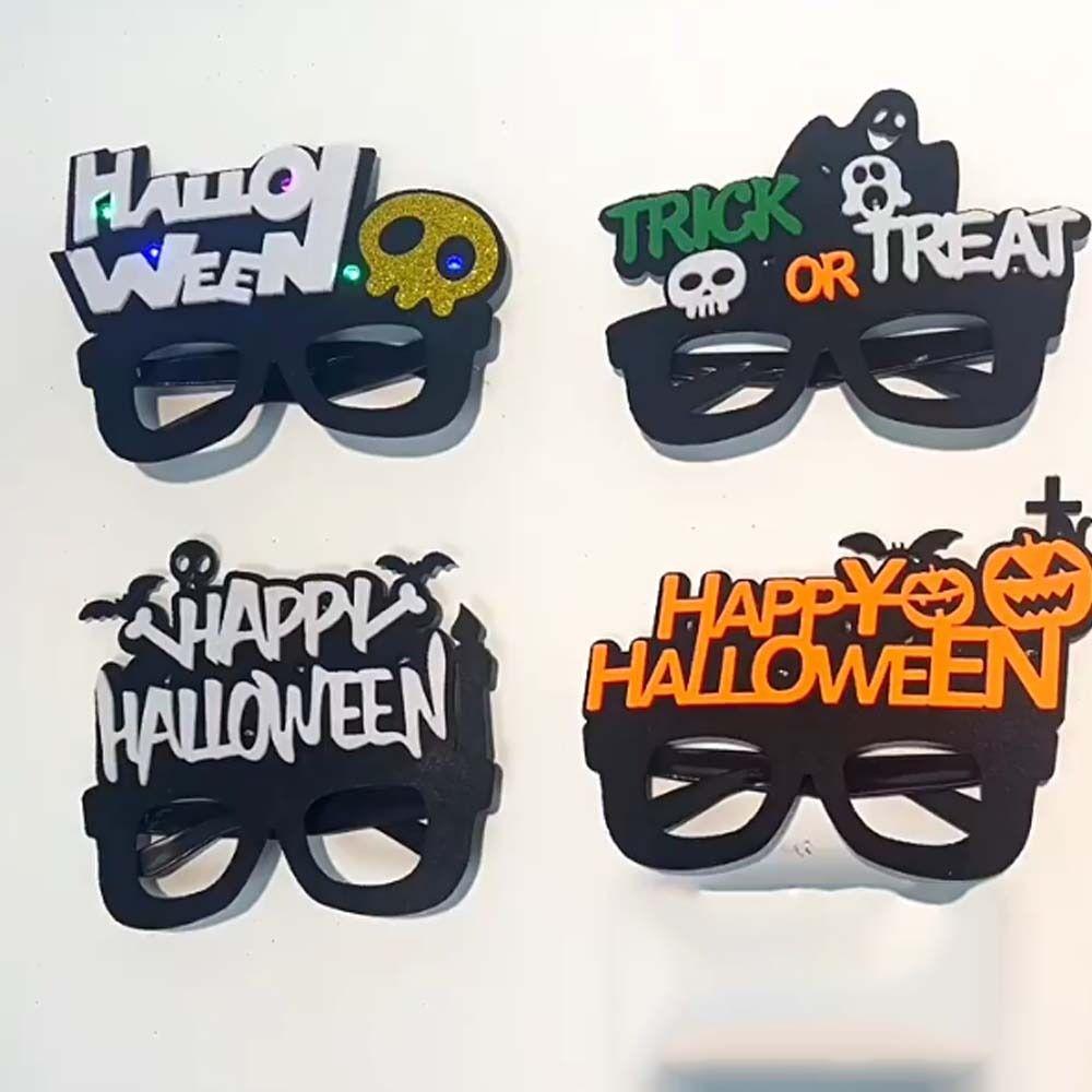 Felt Halloween Luminous Glasses LED Halloween Eyewear Frame Festival Pumpkin Glasses  Men
