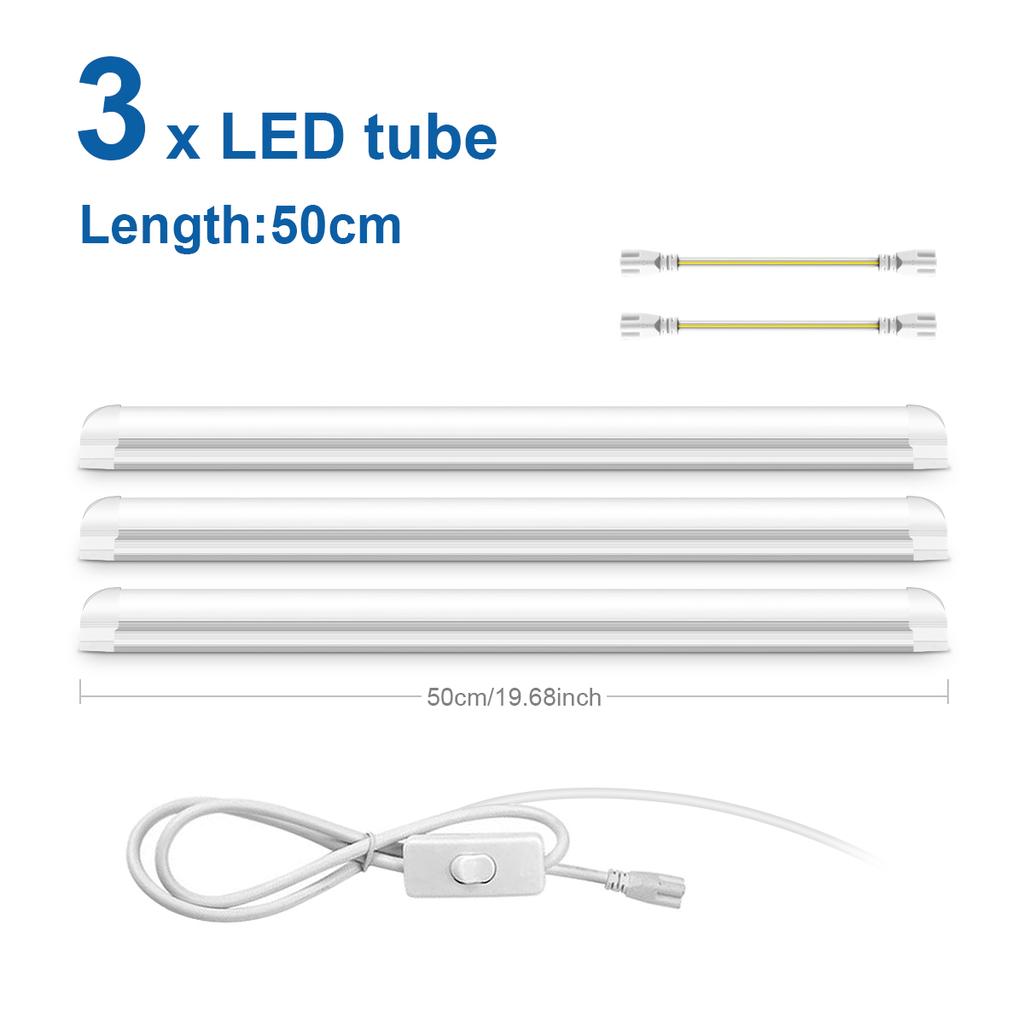 LED Under Cabinet Light 25W 50CM T8 LED Light Tube Aluminium Bar Ceiling Lamp For Study Shop Garage Workbench Warehouse Kitchen