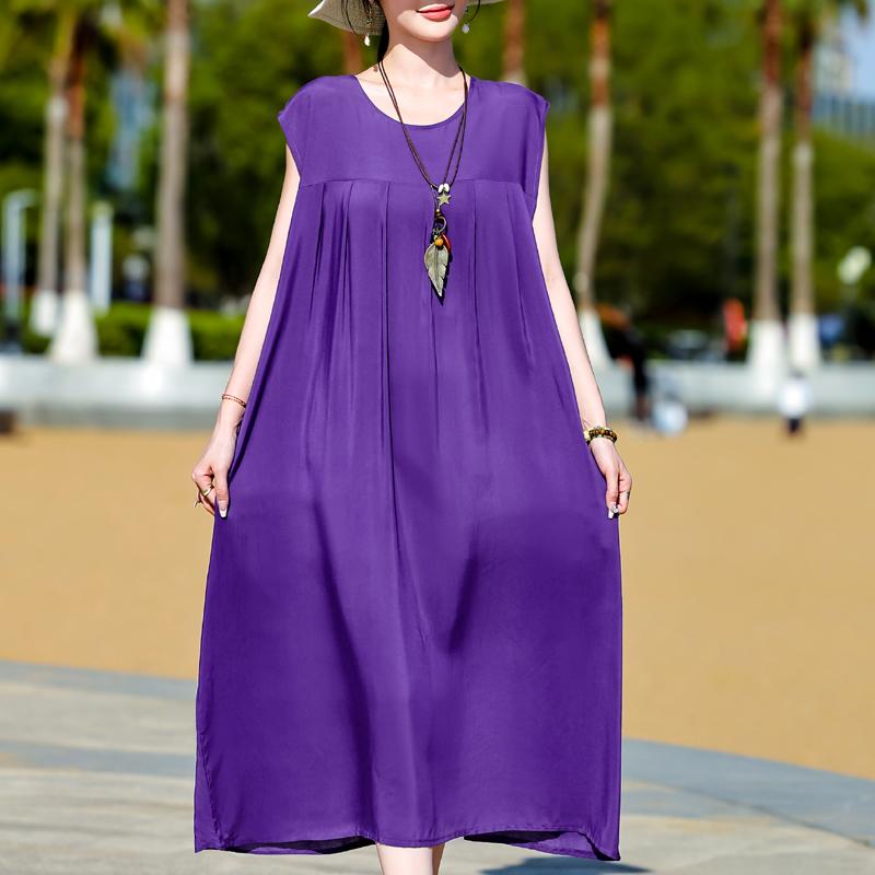 Plus Size Elegant Women's Summer Dress Casual Loose Long Dress Female Vintage Clothes