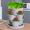 Stackable Flower Pot Vertical Garden Planter with Water Drainage Multi-tier Planter Tray with Wheels for Growing Vegetables And Succulents