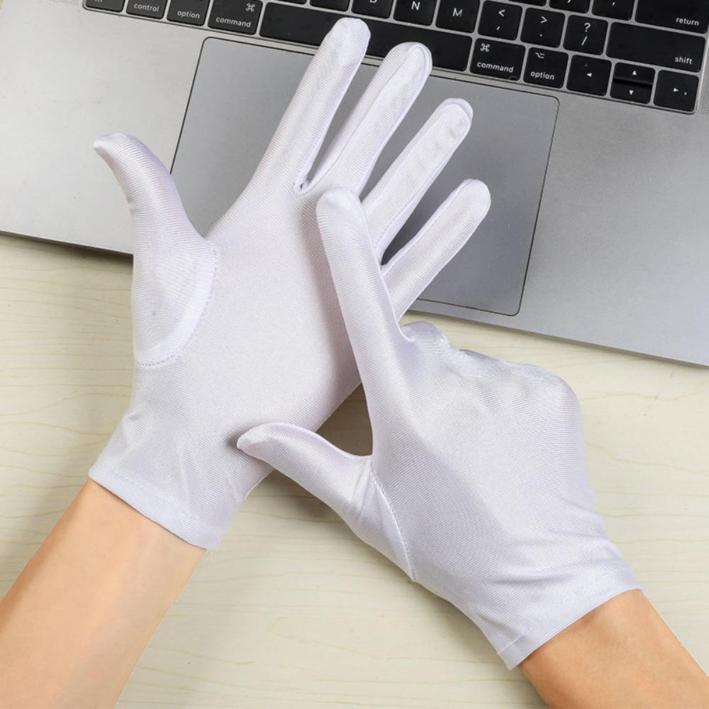 Men's Spring and Autumn Thin Breathable Sunscreen Work Gloves High Elastic Elastane Jewelry Etiquette Stage General Gloves
