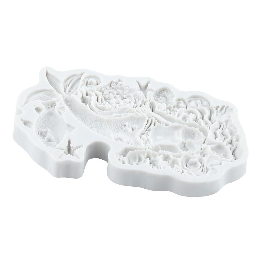 Meerjungfrau Silikonform Fisch Seestern Fondantformen Kuchen Dekorationswerkzeuge Cupcake Topper Süßigkeiten Zuckerhandwerk Gum Paste Polymer Clay