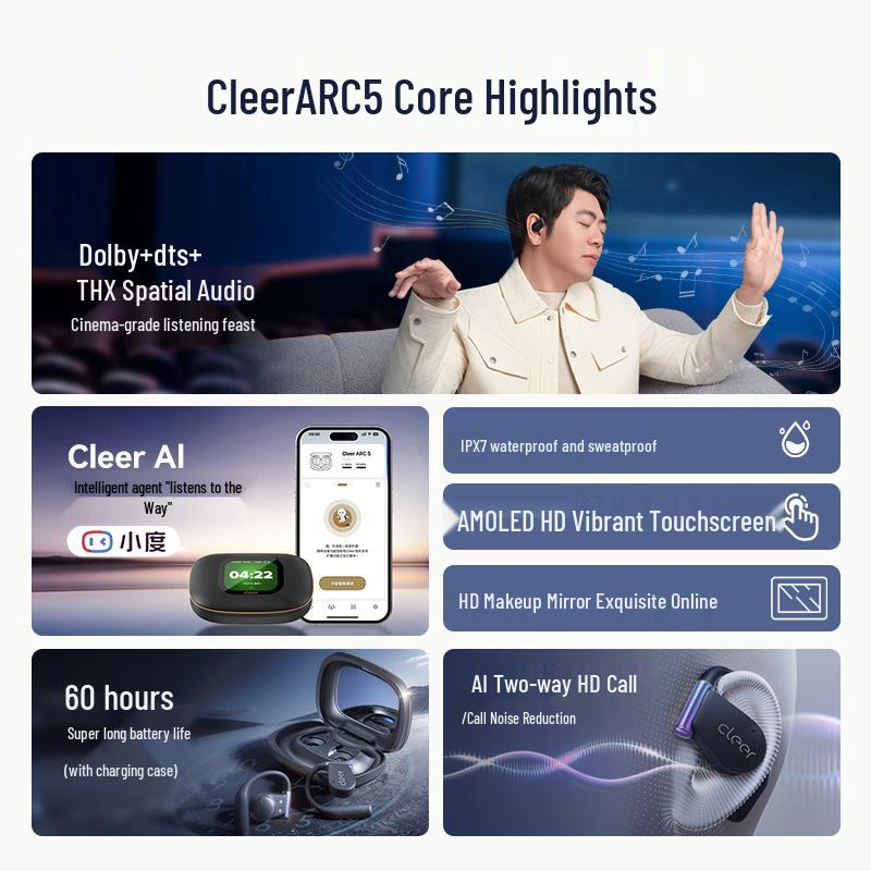 Cleer ARC 5 Open-Ear AI Smart Bluetooth Sports Earbuds