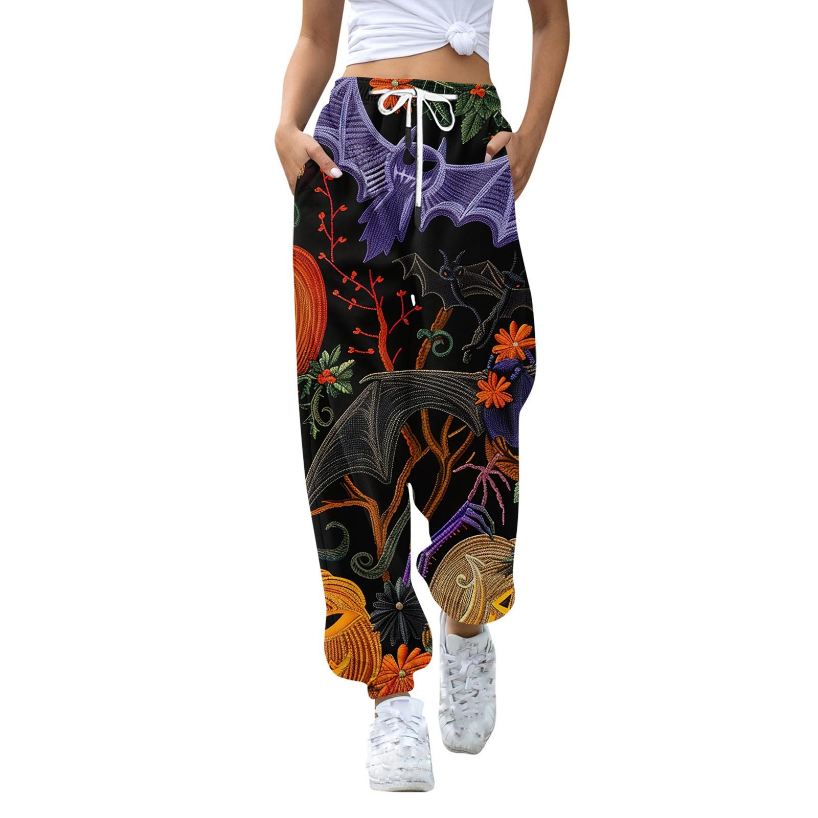 Женские модные спортивные повседневные спортивные штаны с карманами и шнурком с принтом — фото 3