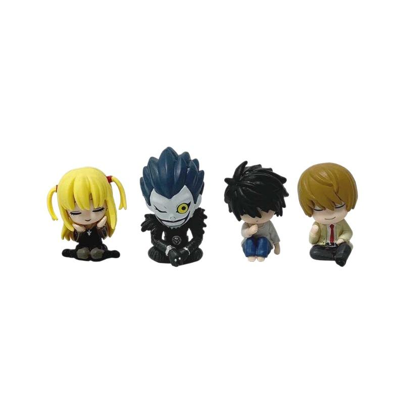4Pcs/Set Anime Death Note Sleeping Figures L Lawliet Light Yagami Misa Amane Ryuk Cute Mini Figures Capsule Toy Gifts