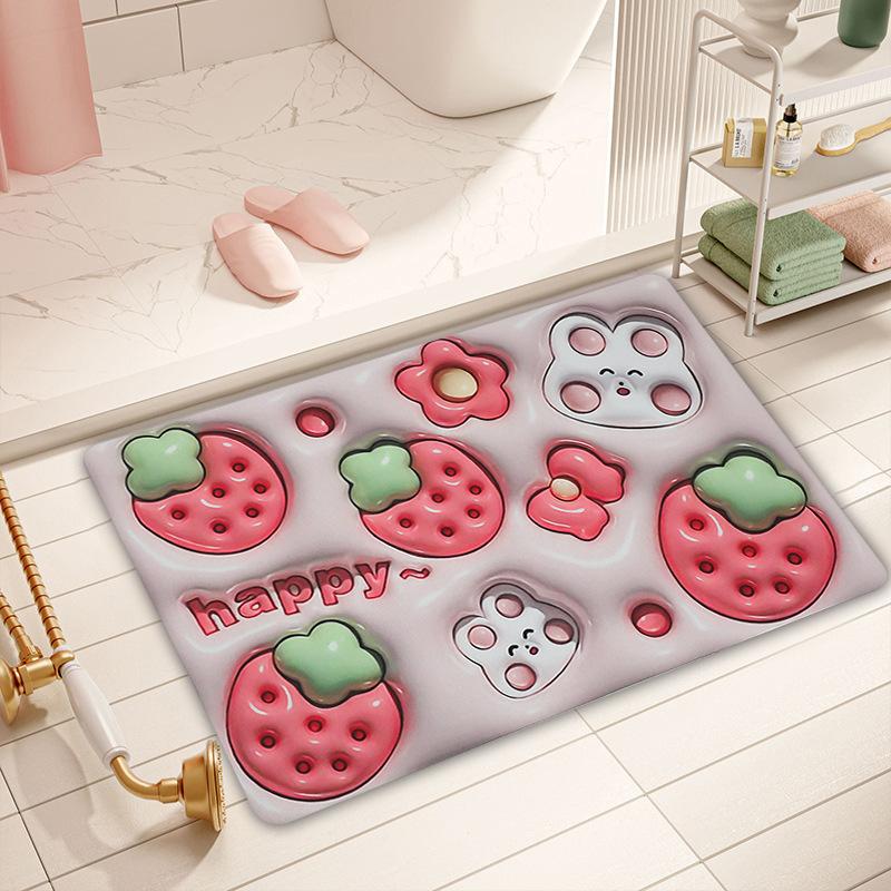 New 3d Three-dimensional Expansion Diatom Mud Quick Drying Soft Mat Bathroom Door Absorbent Non-slip Blanket Multi-purpose