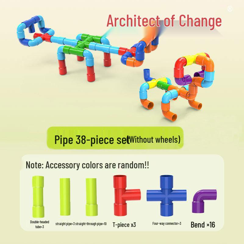 Interlocking Water Pipe Building Blocks for Early Education - DIY Educational Toys for Kids