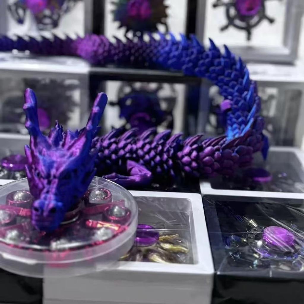 3Dprinting Resin Dragon Statue Moveable Body Joints Noctilucent Lucky Dragon Desktop Office Ornament Crafts Home Decoration Gift