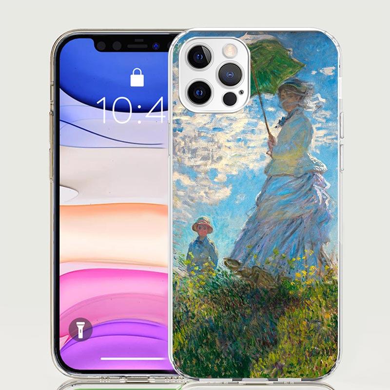 Claude Monet Garden Lotus Bridge Case Phone Cover for Apple Iphone 16 15 14 13 12 Mini 11 Pro Max 16E X XS XR 7 Plus 8 + SE 2020