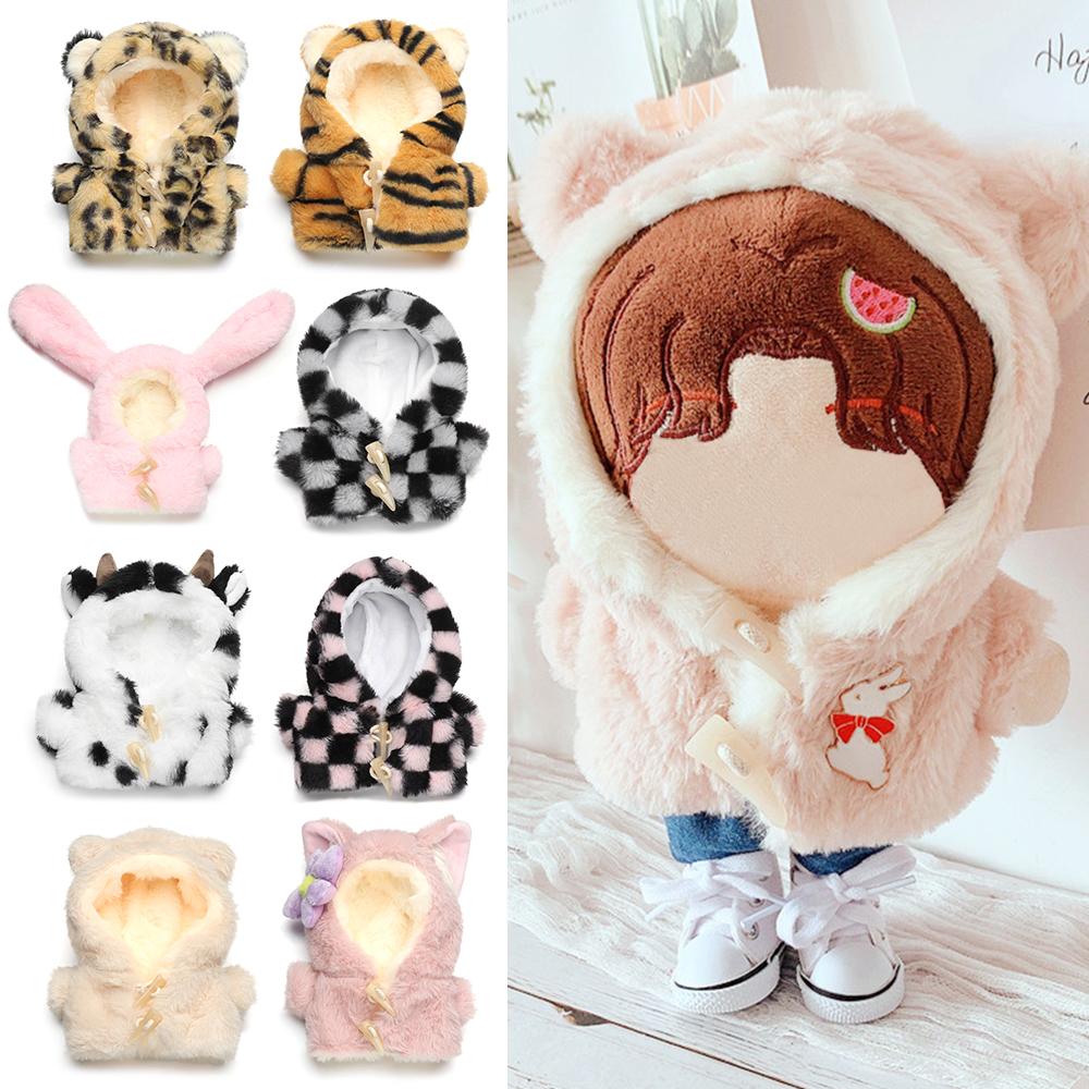 

Stuffed Dolls Replaceable Doll Clothes Rabbit Bear Tiger Mini Horn Buckle Animal Plush Overcoat shoes 1