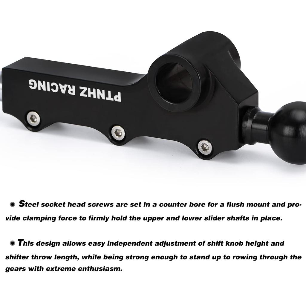 PTNHZ RACING Double Adjustable Short Shifter for Subaru Impreza WRX Legacy Outback Black