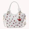 PU Leather Bucket Fashion Shoulder Bag for Women Ladies Cherry Printed Crossbody Bag Trendy Top-handle Bag with Adjustable Strap