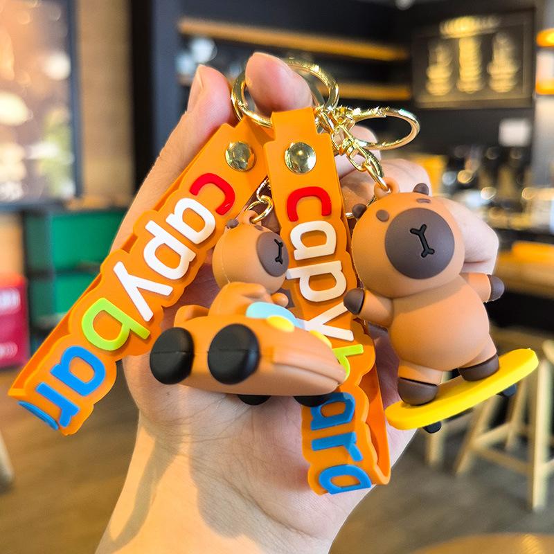 Car Model Summer Vacation Gift Card Capybara Keychain Doll Machine Cute Piggy Company Gift Kawaii Cute Personalized Gifts Toys