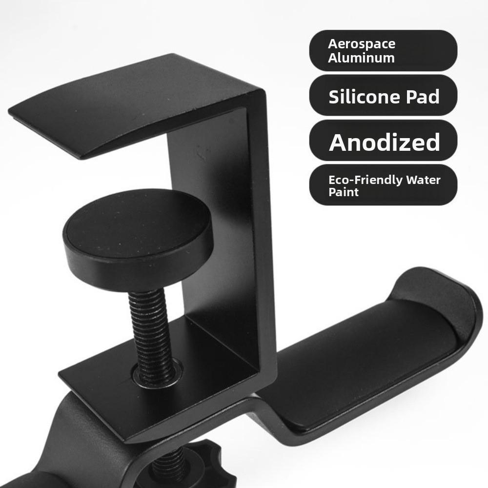 Aluminum Zinc Zinc Alloy Earphone Bracket Hanger Double Hook Headset Rack Holder  For Under Desk