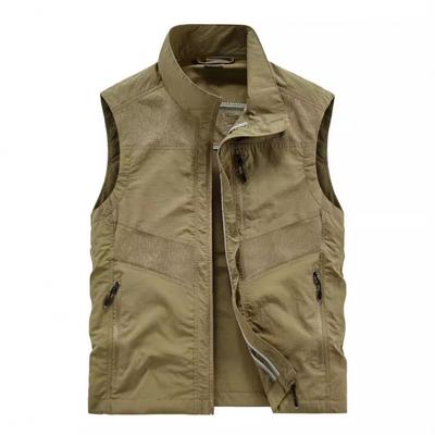 Spring and Autumn Vest Men's and Young Men's Multi-Bag Tooling Large Size Loose Stand-Up Collar Vest