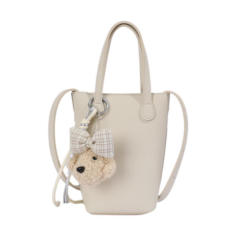 Korean-Style Small Lychee Texture Crossbody Bucket Bag, 2026 New Versatile Lightweight Shoulder Handbag for Women.