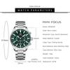 Mens Chronograph Watch Waterproof Quartz Wristwatch Steel Band Casual Business Male Clock Night Glow Display