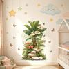 Banana Leaves Window Sticker, Self-Adhesive Waterproof Wall Decal for Living Room Bedroom Entrance Hall Home Decor