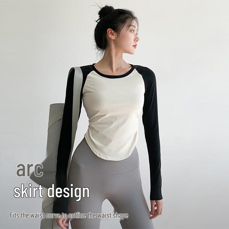 Women's Slim-Fit Color Block Long Sleeve Yoga Top