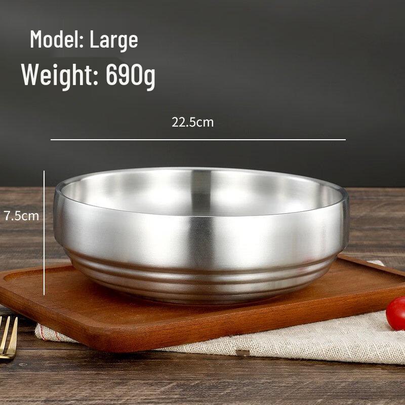 ZISIZ Stainless Steel Double-Layer Insulated Bowl
