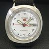 SEIKO 5 AUTOMATIC JAPAN MENS 6619A VINTAGE ARABIC WHITE DIAL WATCH a702443-5 R124-a702443