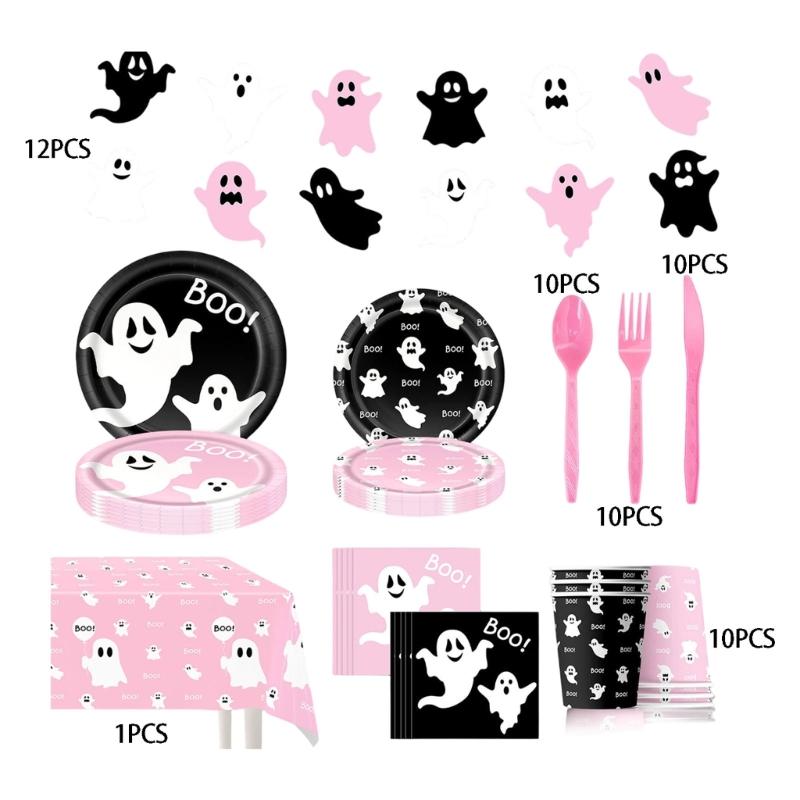 Dessert Table Paper Tableware Set with Plates Cups Napkins for Family Gathering Classroom Use and Meal Service